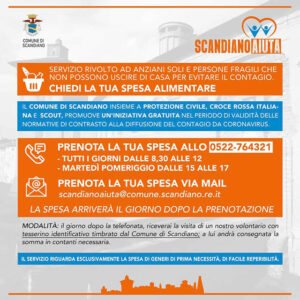 ScandianoAiuta: insieme per portare la spesa agli anziani
