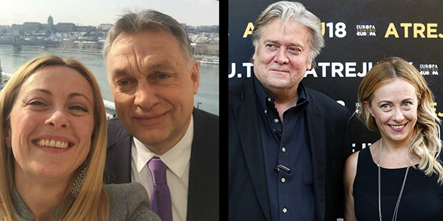 Giorgia Meloni 49 Victor Orban Steve Bannon