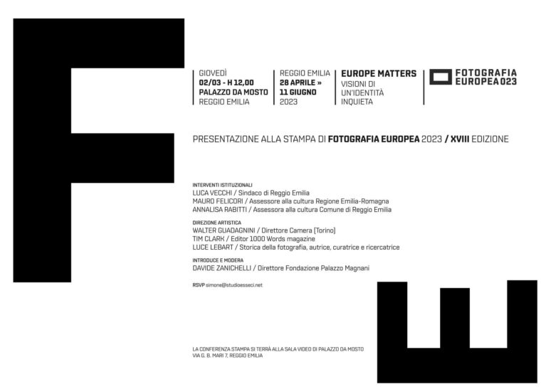 Il 2 marzo a Reggio Emilia si presenta “Fotografia Europea 2023”